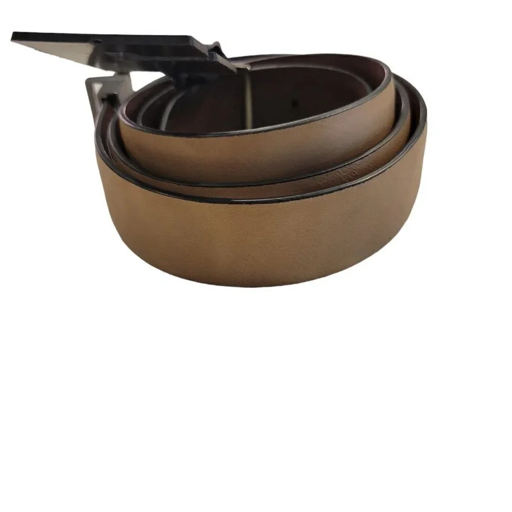 MEN'S Alfani Reversible Brown Leather Belt. Size 30-32.
